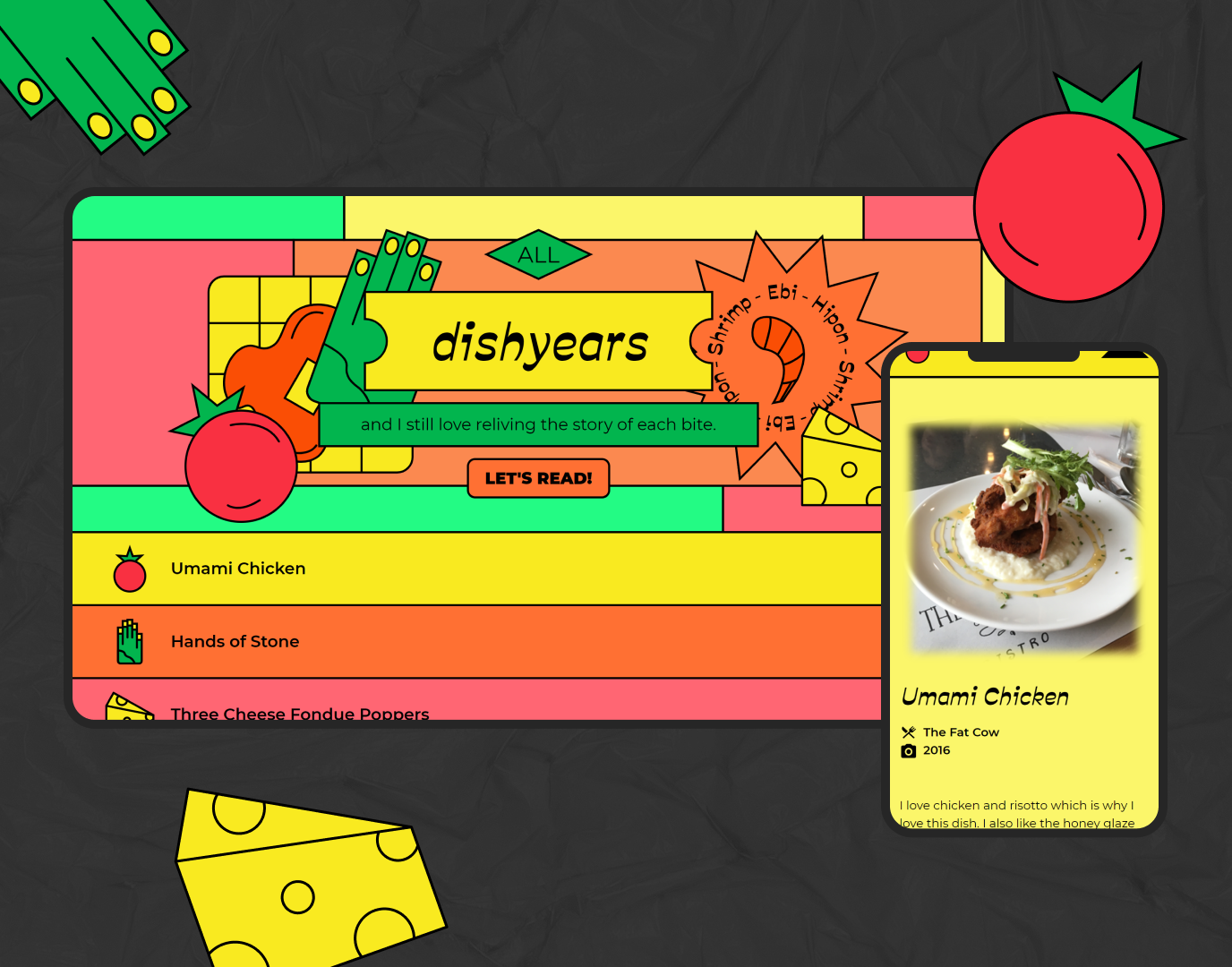 Dishyears desktop and mobile mockup