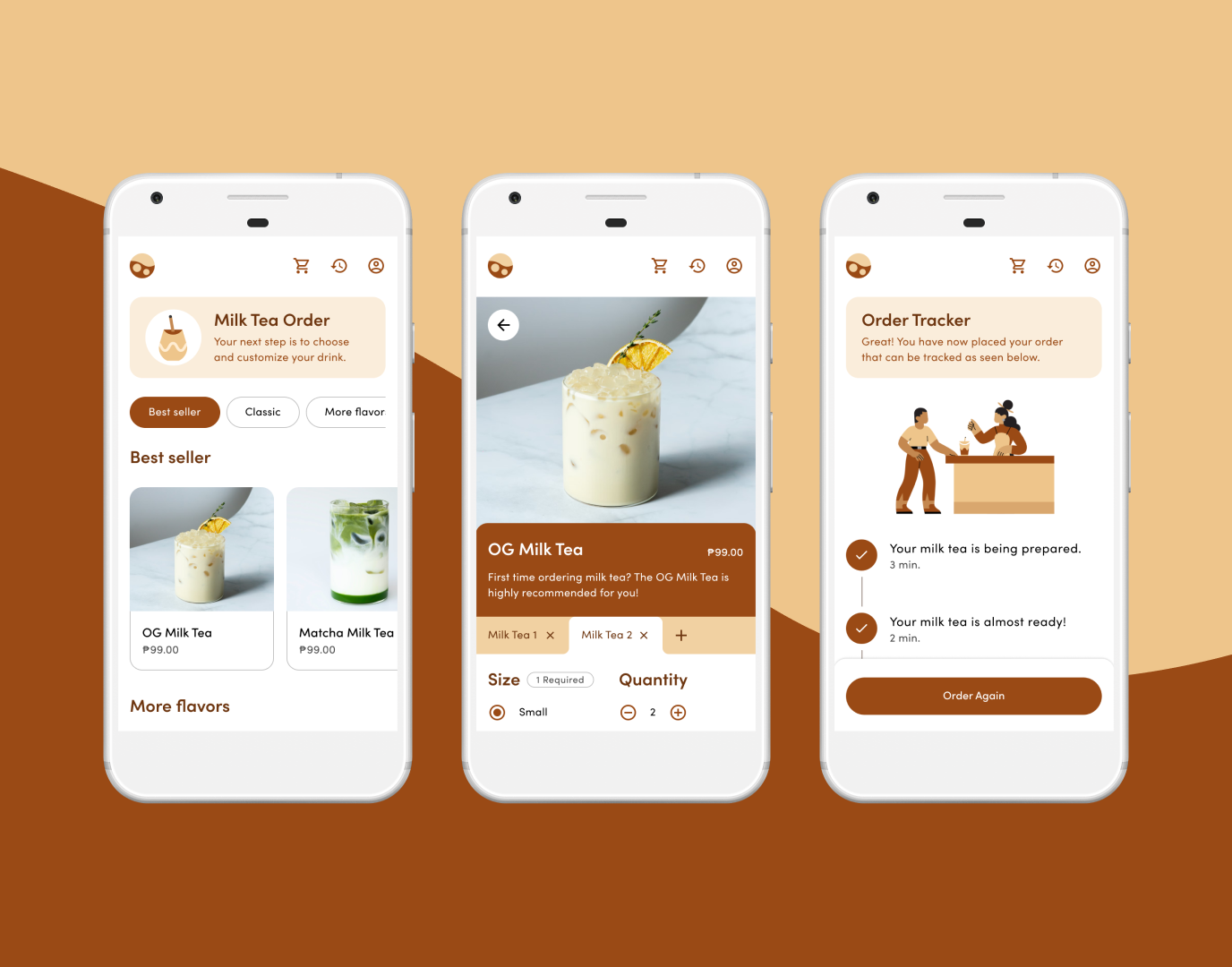 Milk Tea App mockup